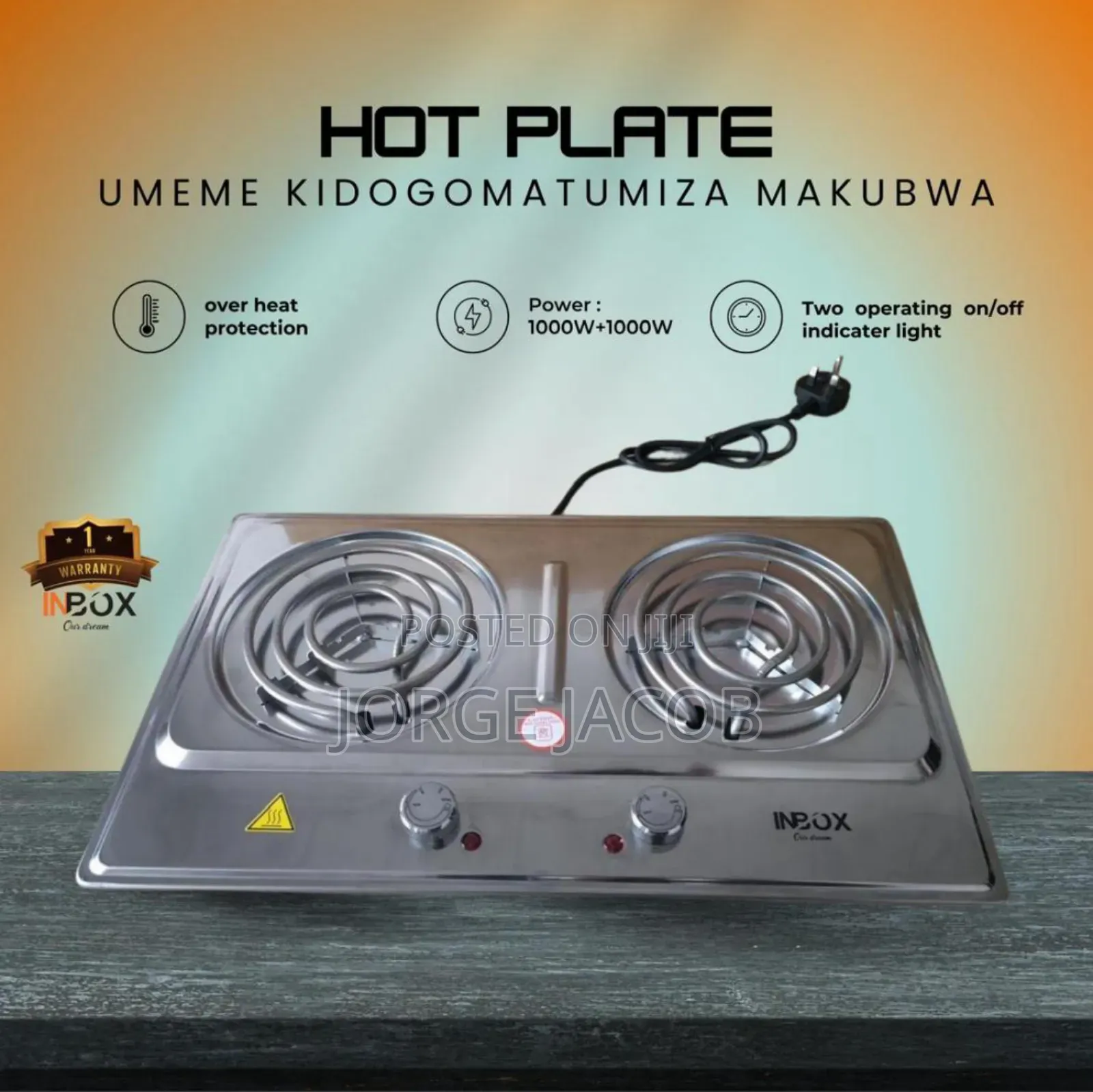 Inbox Brand a Two-Plate Electric Stove