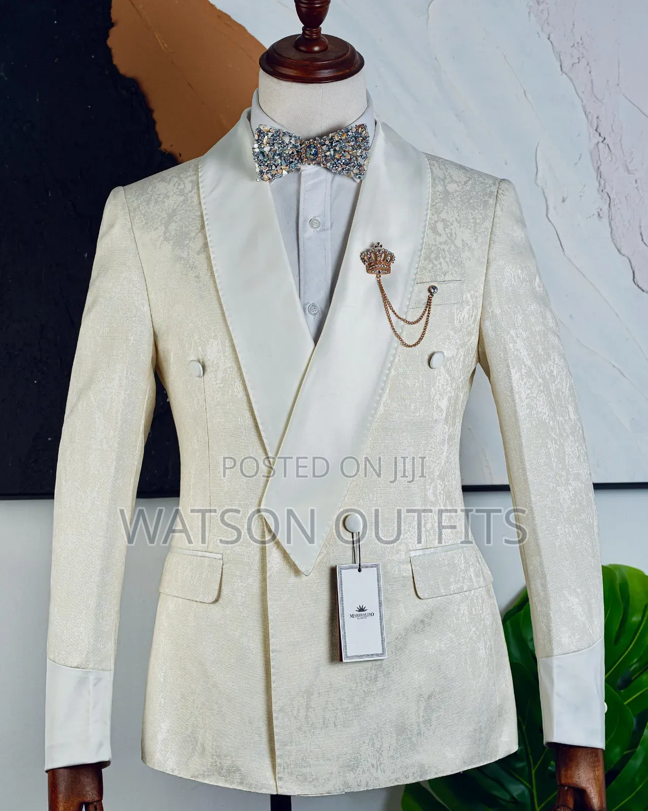Marshalino Slim Fit Suit Ya Cream