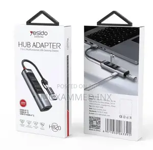 Yesido Hb20 Hub Adapter 7in1 Usbc + Usba to 1xusb3.0