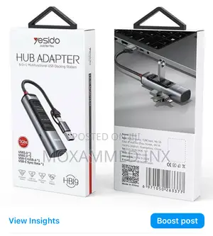 Yesido Hb19 Hub Adapter 6in1 Usbc + Usba to 1xusb3.0