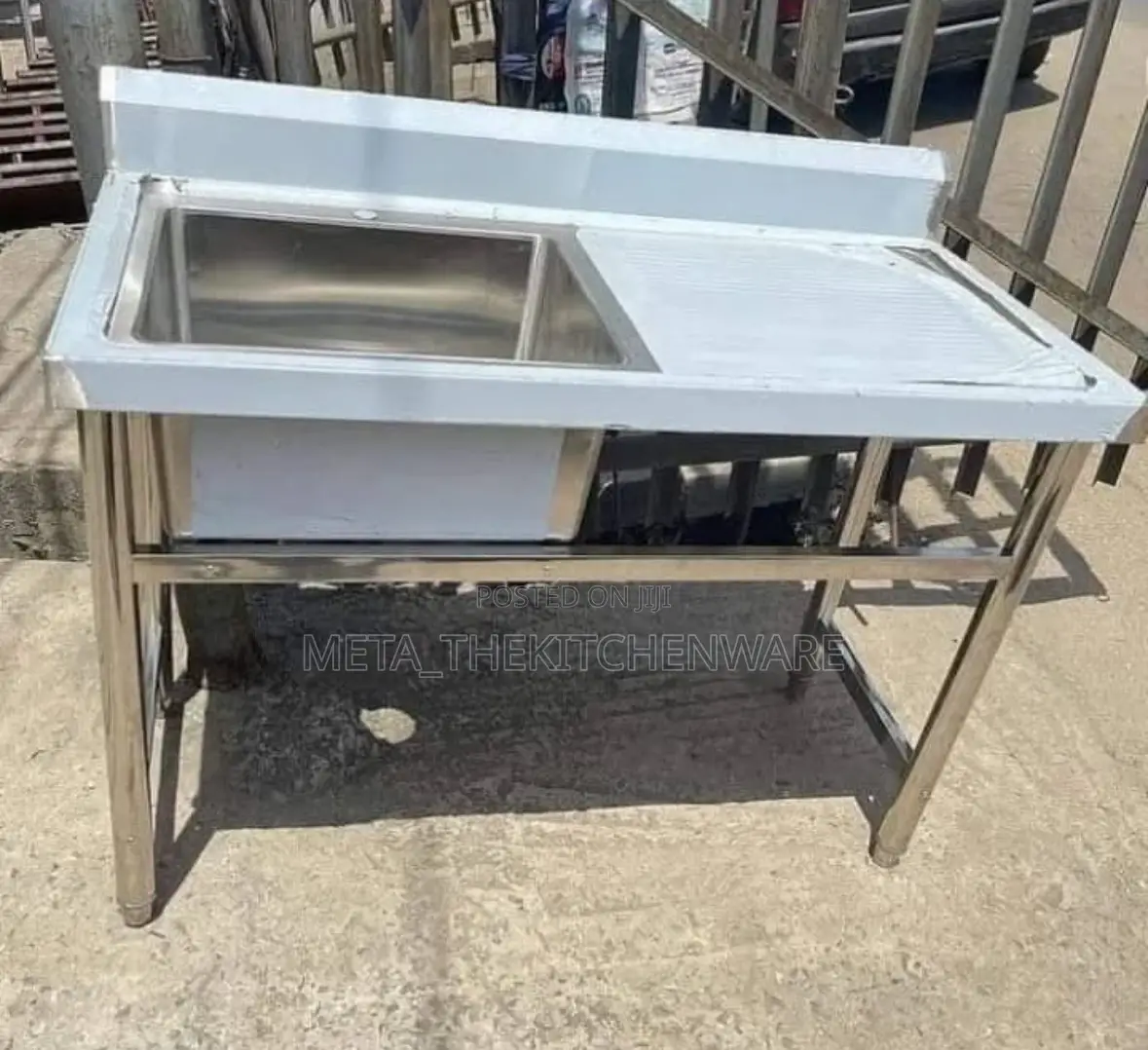 Stainless Steel Working Table With Single Sink