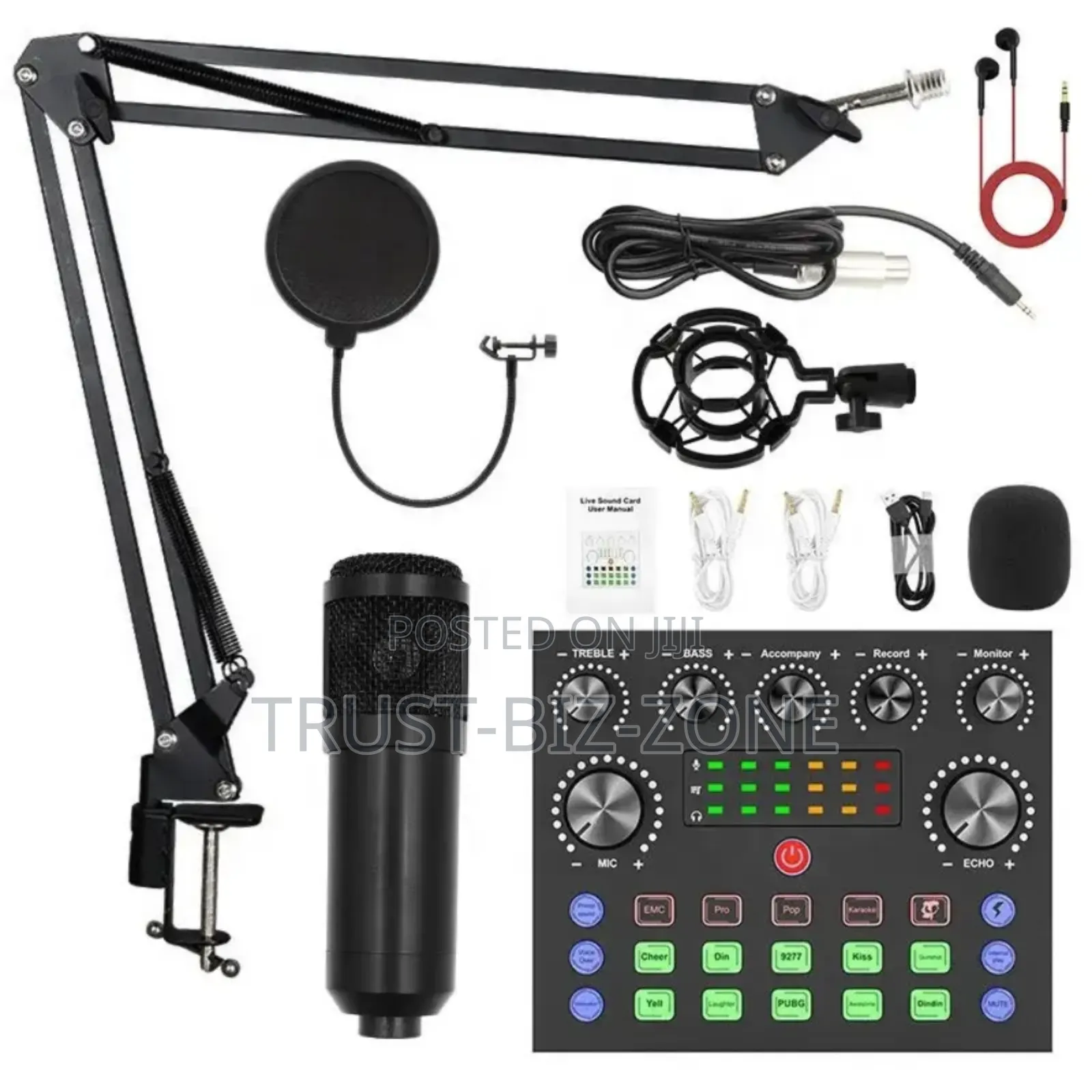 Profesional Studio Recording Microphone Condenser Kit Set