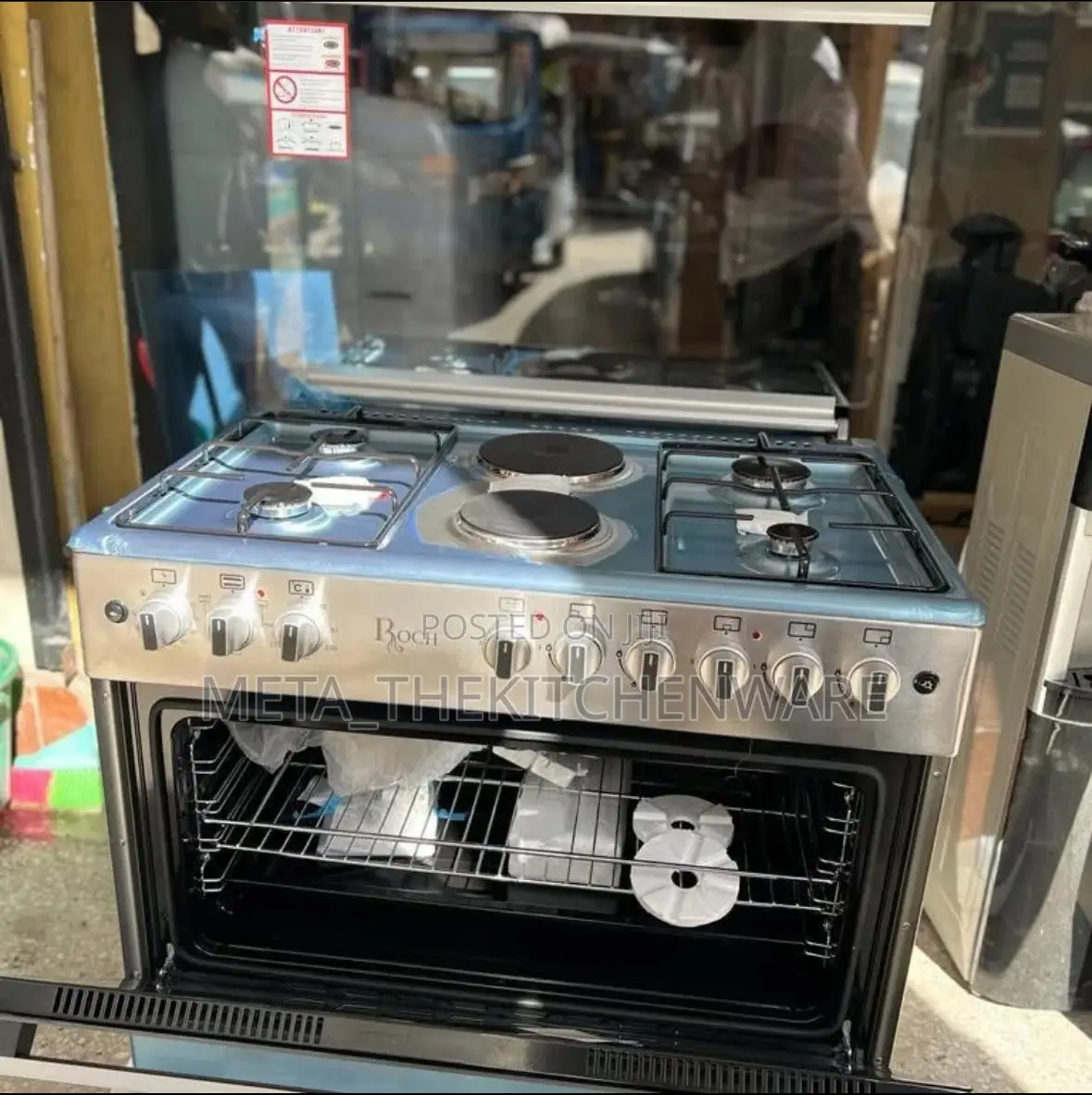 Roch Cooker 4 Gas + 2 Electric Hob + Electric Oven 90x60cm