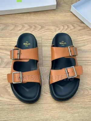 New and Original Leather Sandals Za Berlutti Paris