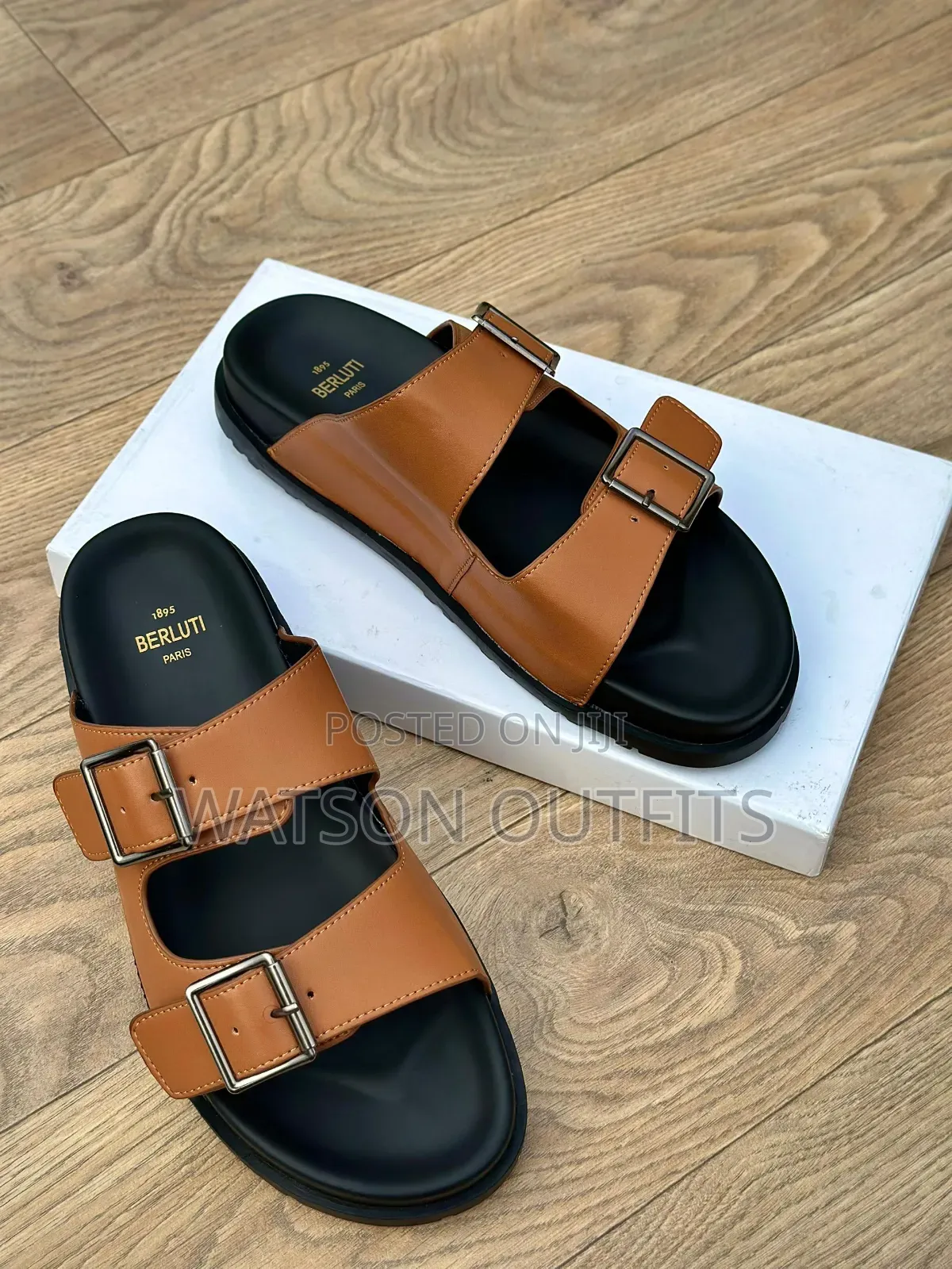 New and Original Leather Sandals Za Berlutti Paris
