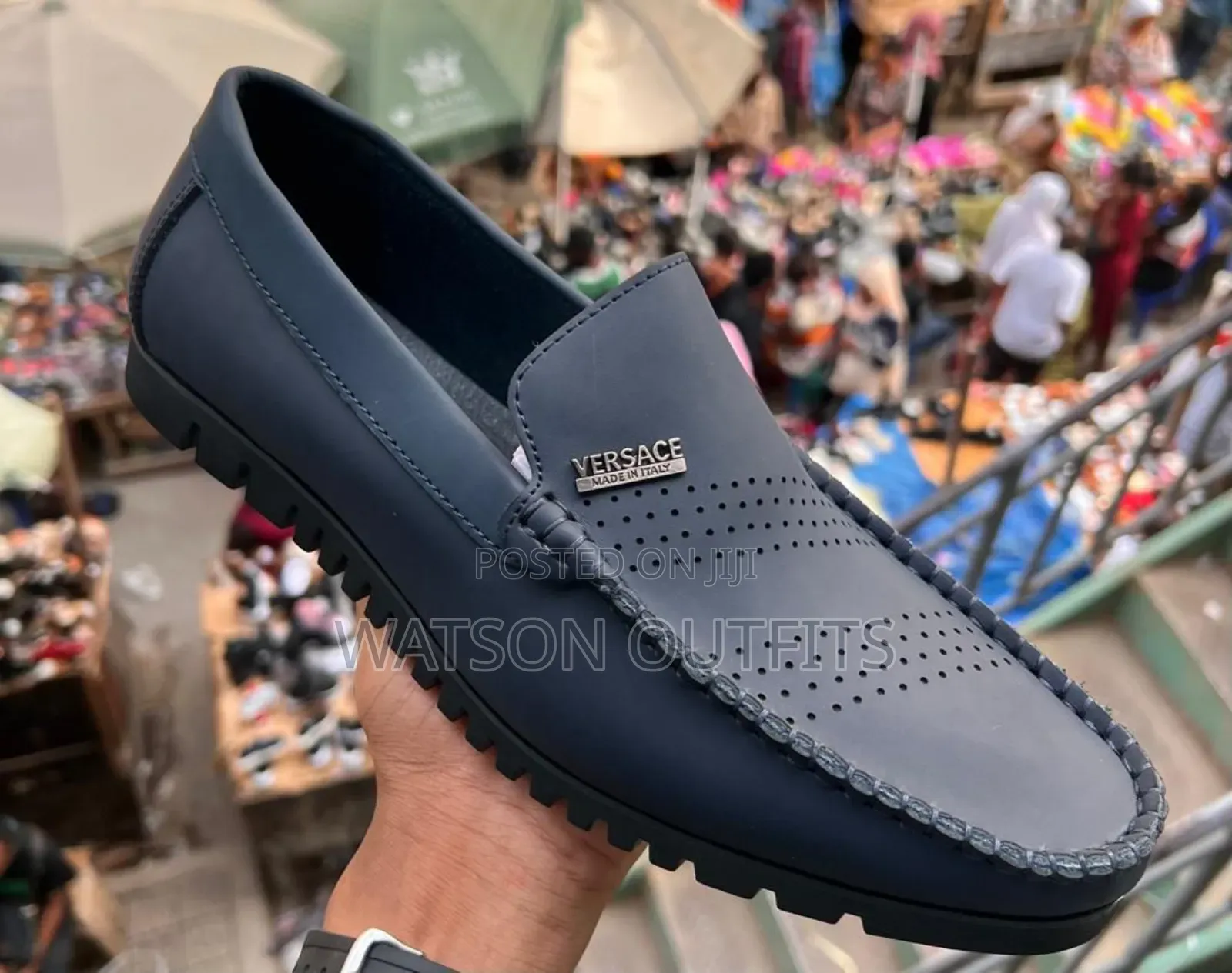 Versace Leather Simpo Shoes Originally Suitable