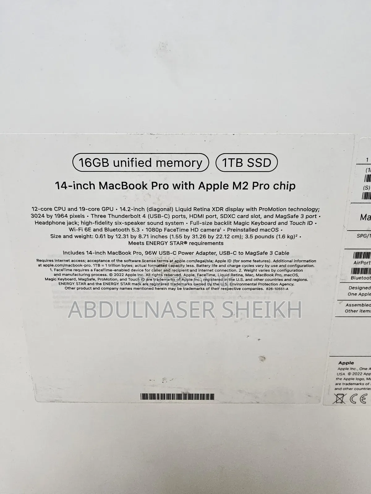 New Laptop Apple MacBook Pro 2023 M2 Max 14-Inch 16GB Apple M2 SSD 1T