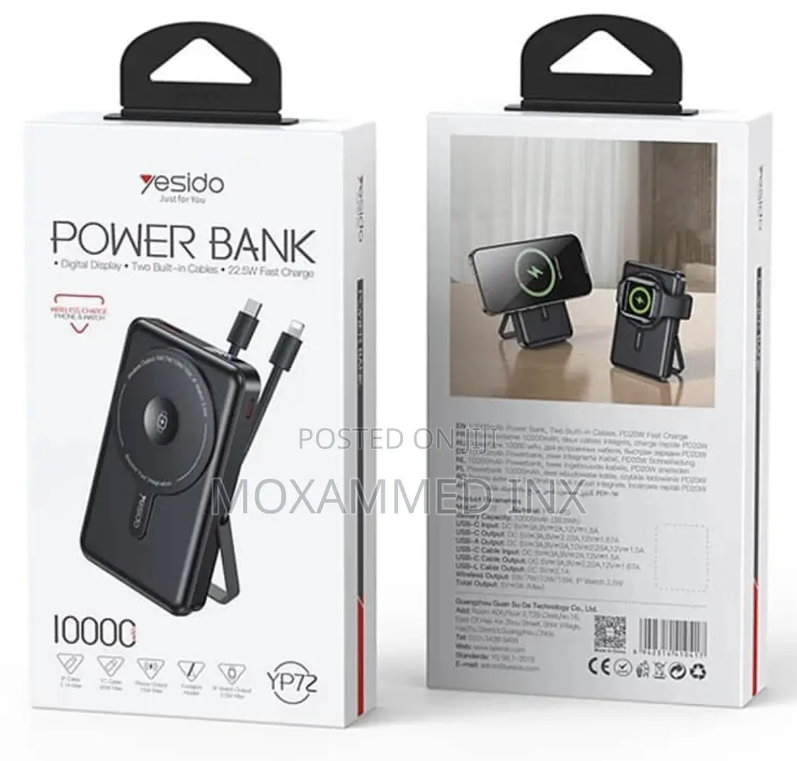Yesido Yp72 Magsafe Powerbank and Stand, 10000mah Battery