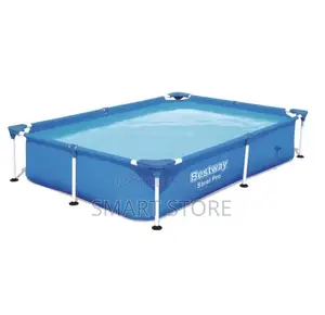 Rectangular Metal-Frame Portable Swimming Pool 221x150x43cm