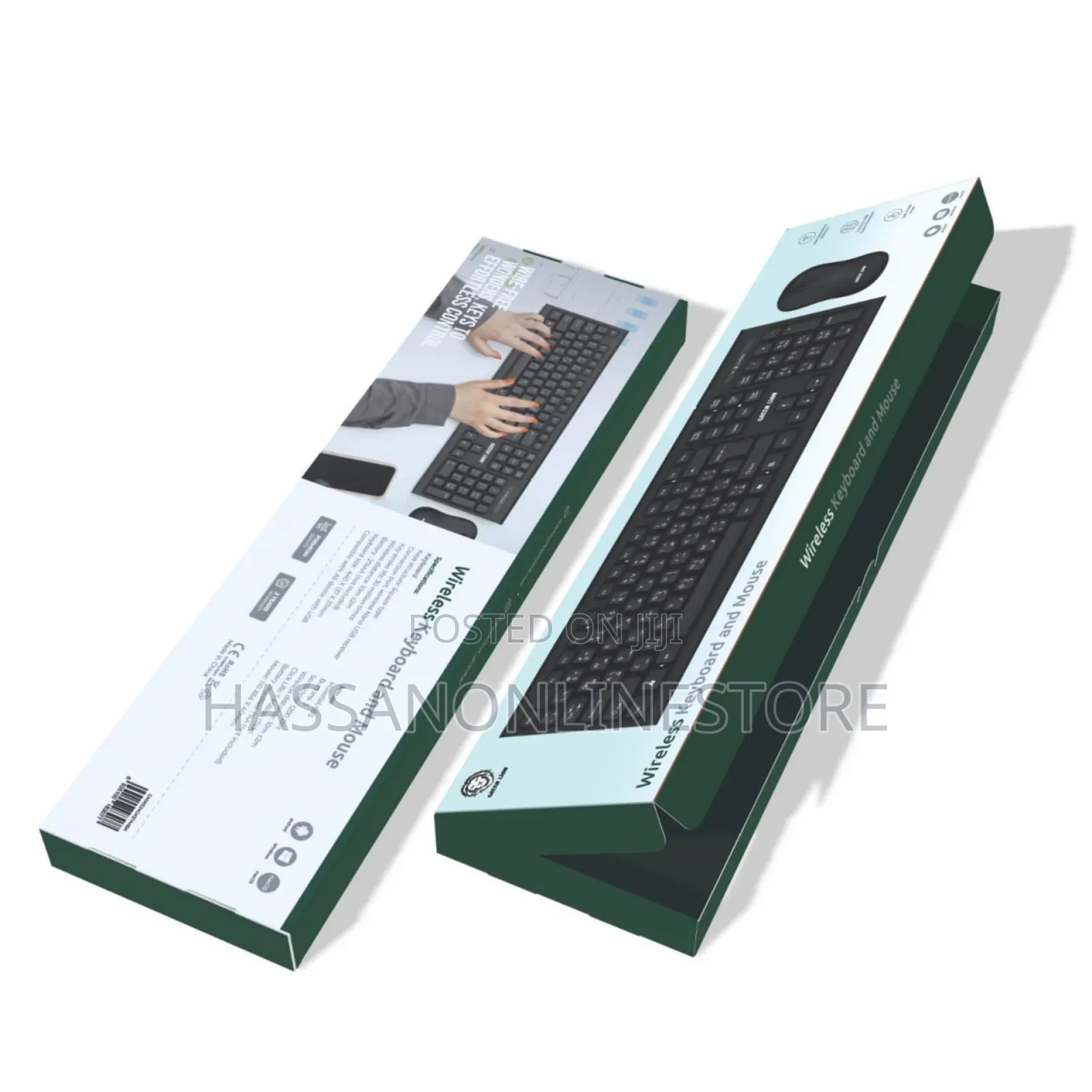 Green Lion Wireless Keyboard and Mouse - Black