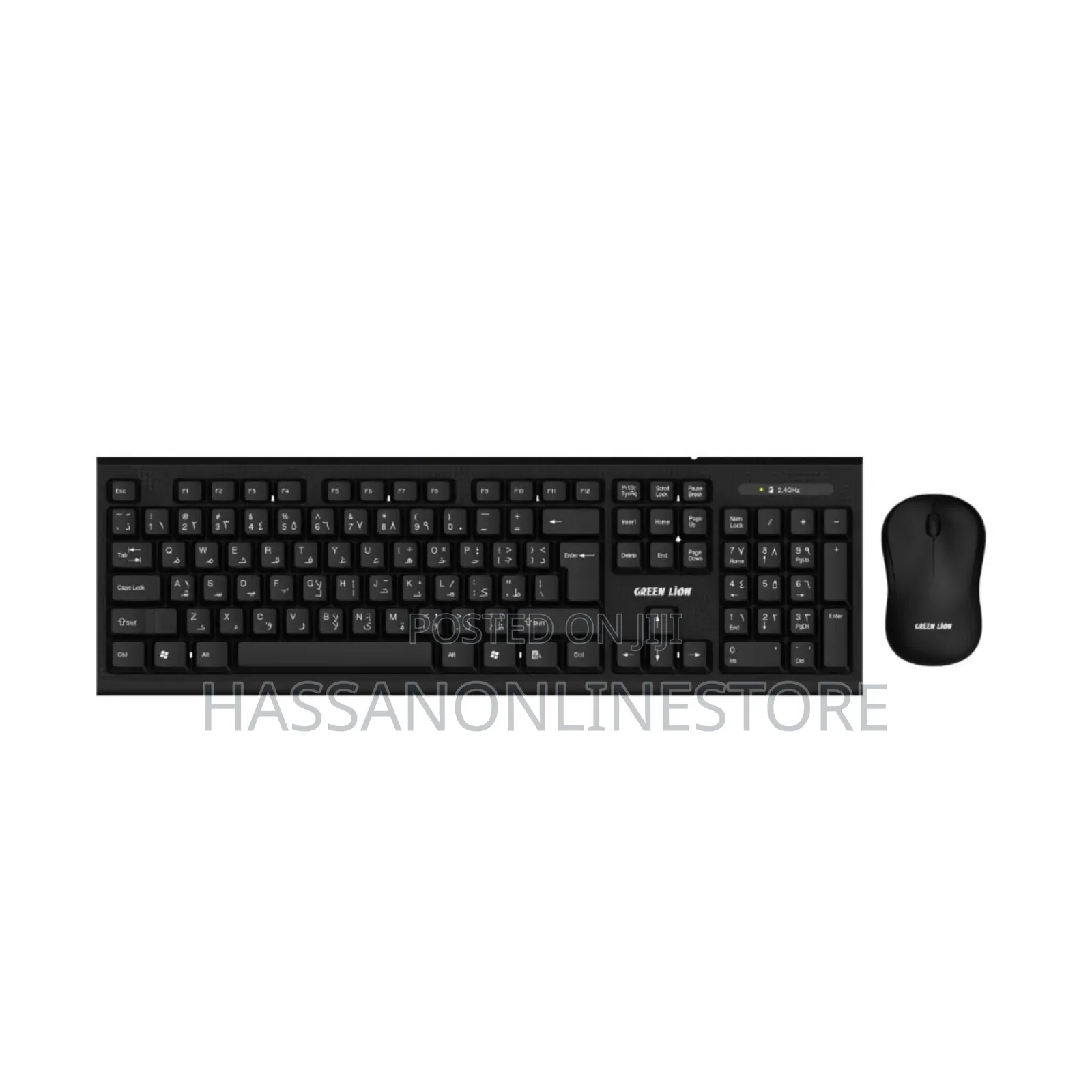 Green Lion Wireless Keyboard and Mouse - Black