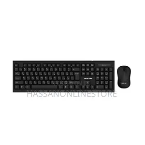 Green Lion Wireless Keyboard and Mouse - Black