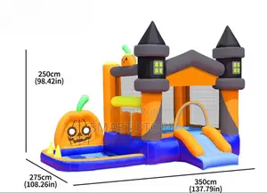 Halloween Inflatable Bouncy Castle With Slide – Spooky Fun