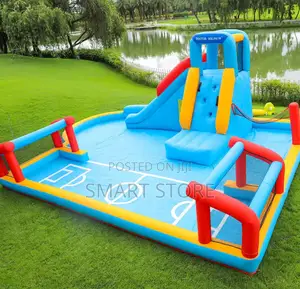 Inflatable Castle Children's Play Slide Football Field