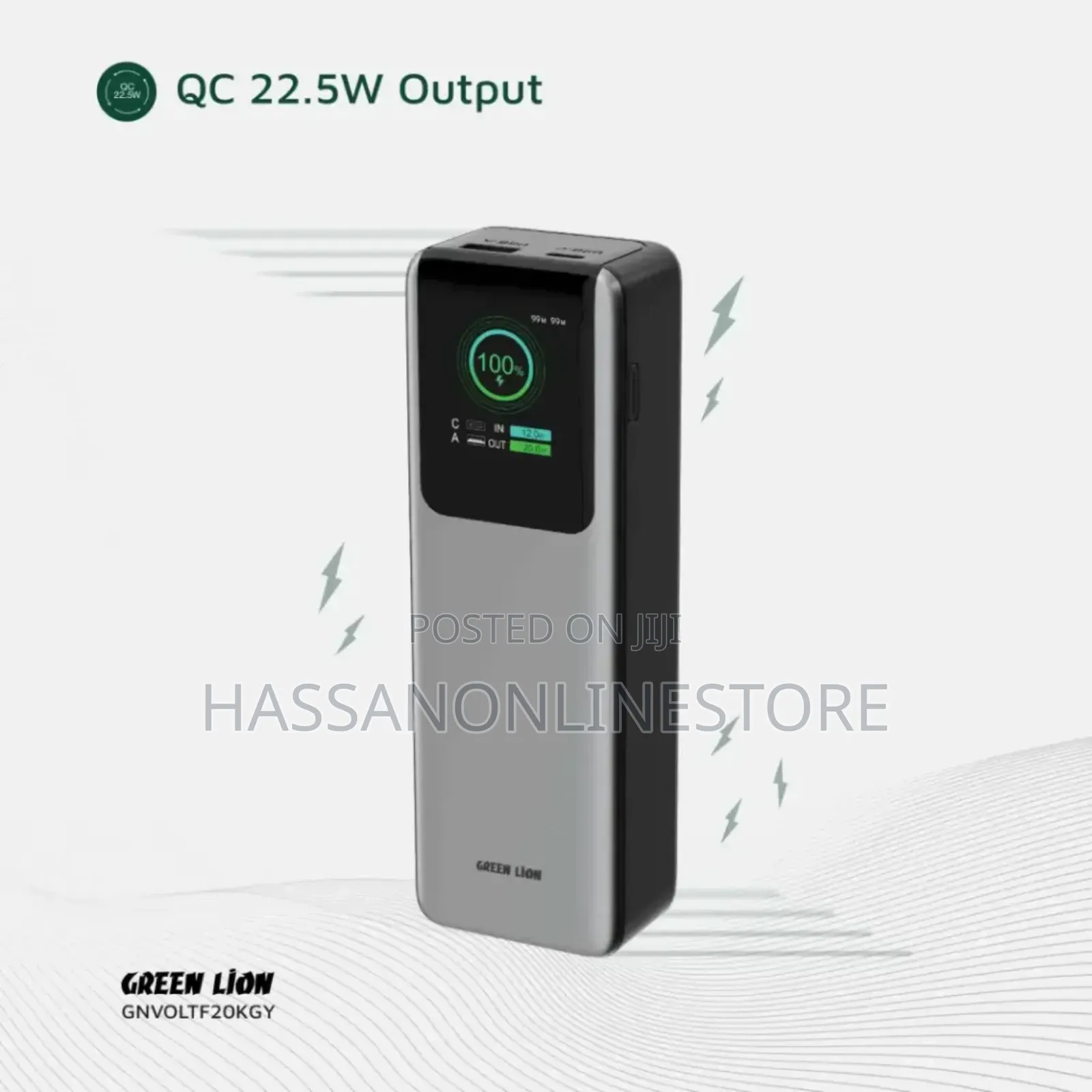 Green Lion Voltura 20000mah Power Bank Pd100w - Grey