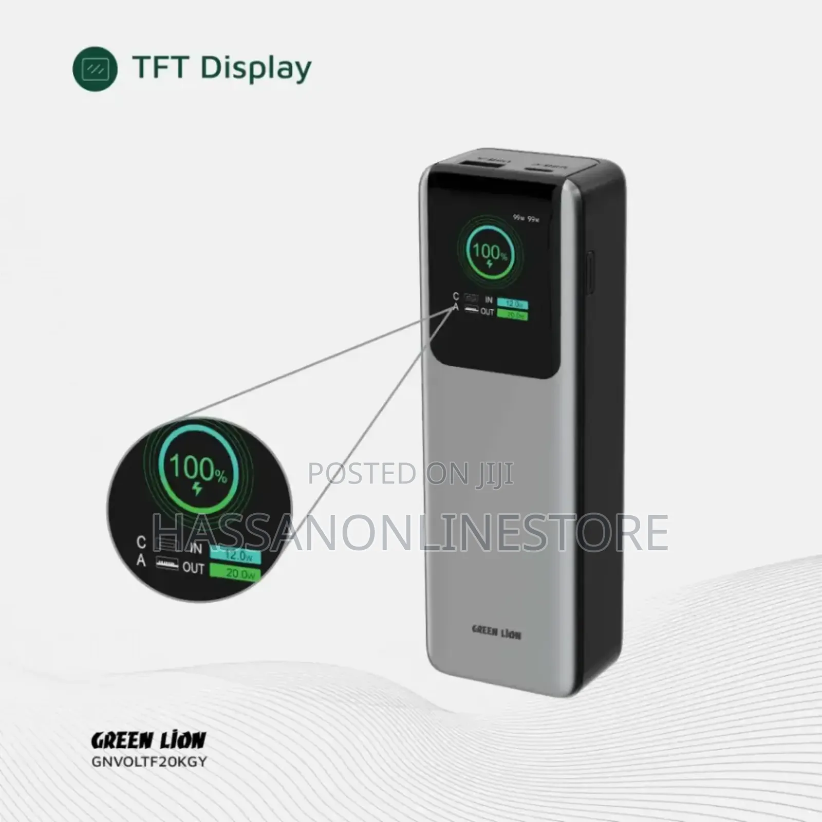 Green Lion Voltura 20000mah Power Bank Pd100w - Grey