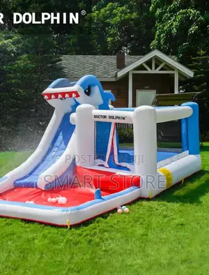 Shark Inflatable Castle Slide Trampoline