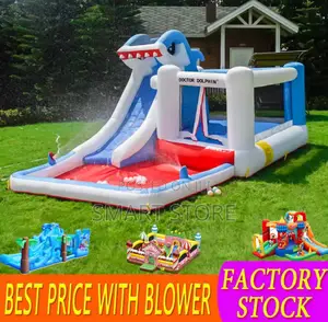 Shark Inflatable Castle Slide Trampoline
