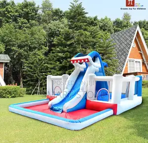 Shark Inflatable Castle Slide Trampoline