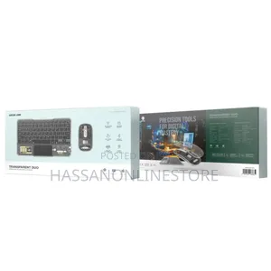 Green Lion Transparent Duo Wireless Keyboard Mouse - Black