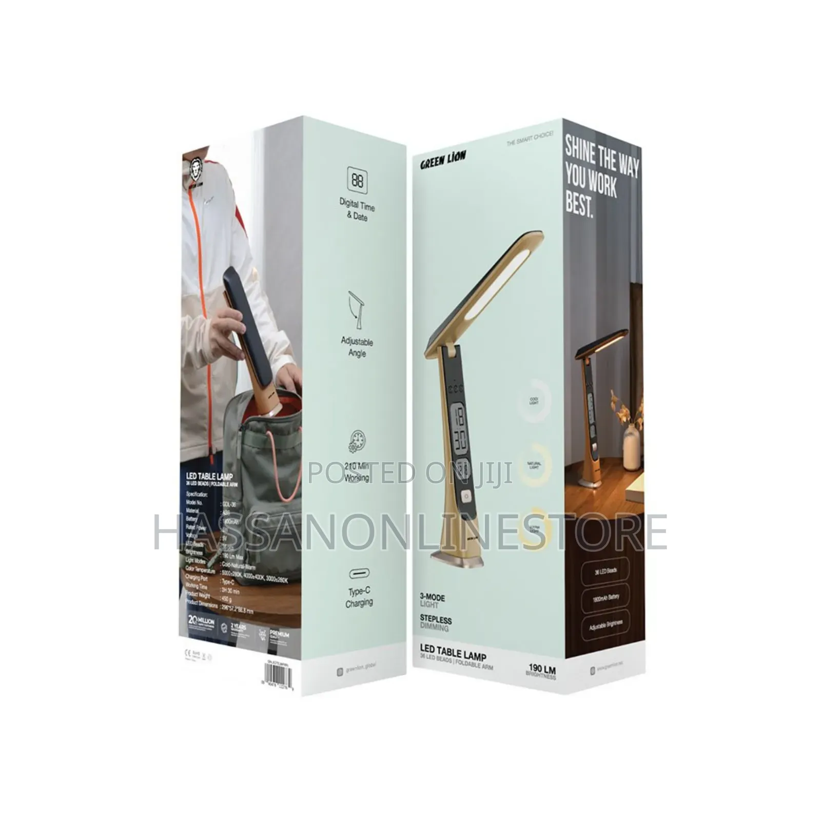 Green Lion Led Table Lamp - Wooden