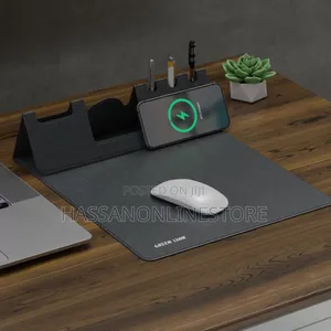 Green Lion Mouse Pad Wireless Charger - Gray