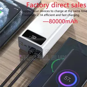 Power Bank Kubwa Black Rectangular (Kitofali) Uwezo 80000mah