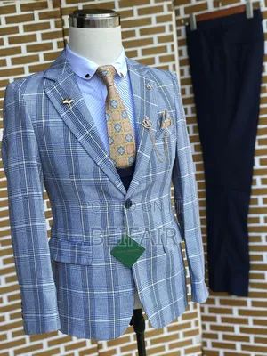 Skyblue and Darkblue Mix Suit