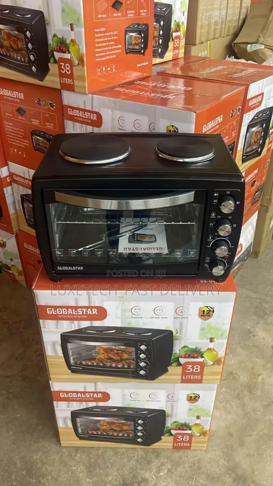 Globalstar Electric Oven 38l With 2 Cooking Burners