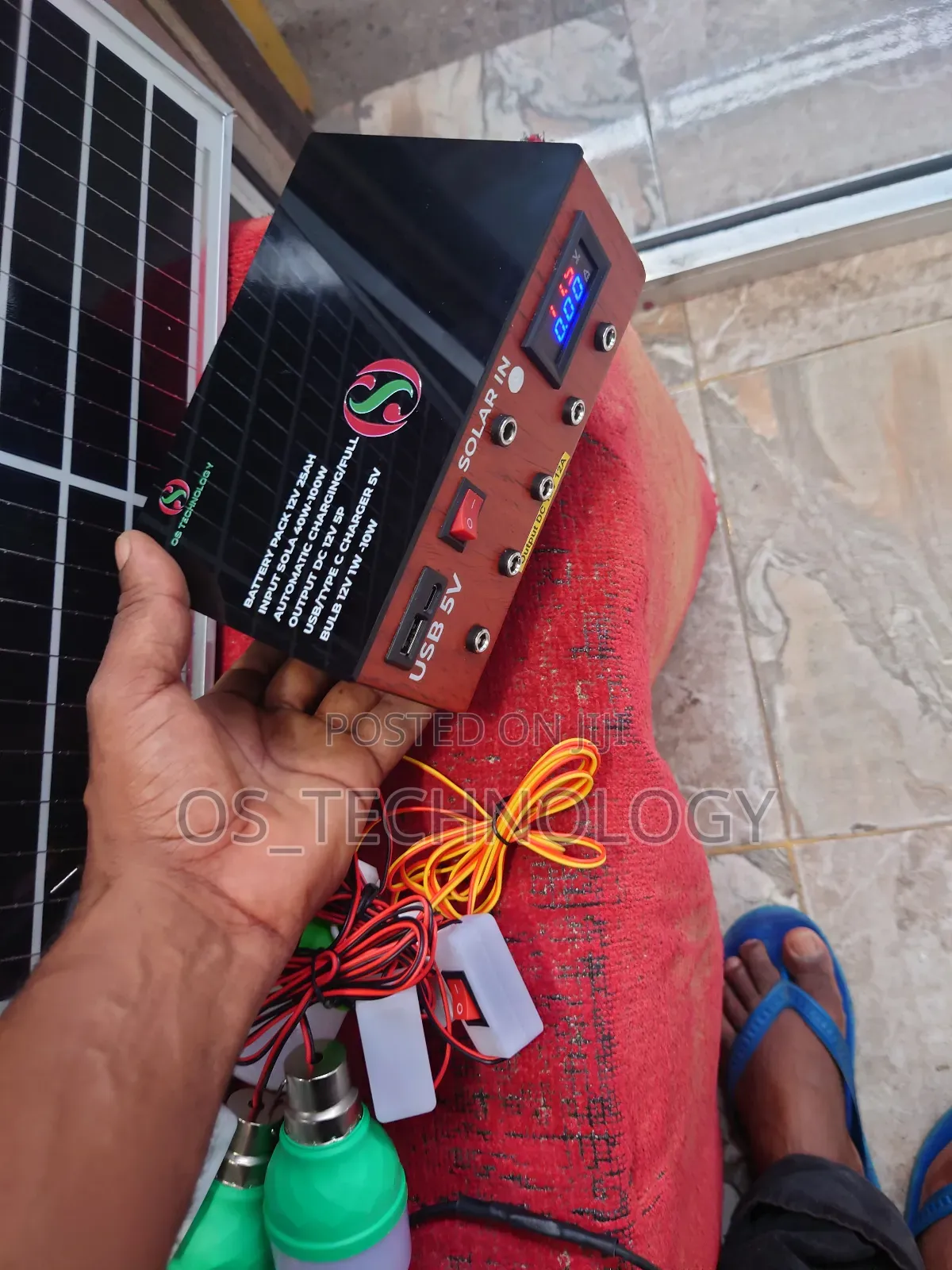 Full Panel 40w, Lithium Battery 25ah,Usb,Type C Na Taa Tano.