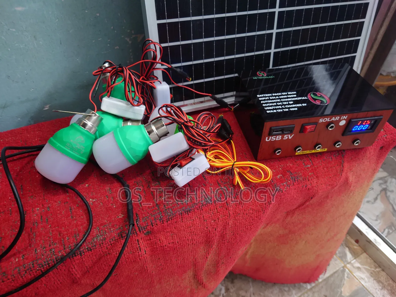 Full Panel 40w, Lithium Battery 25ah,Usb,Type C Na Taa Tano.
