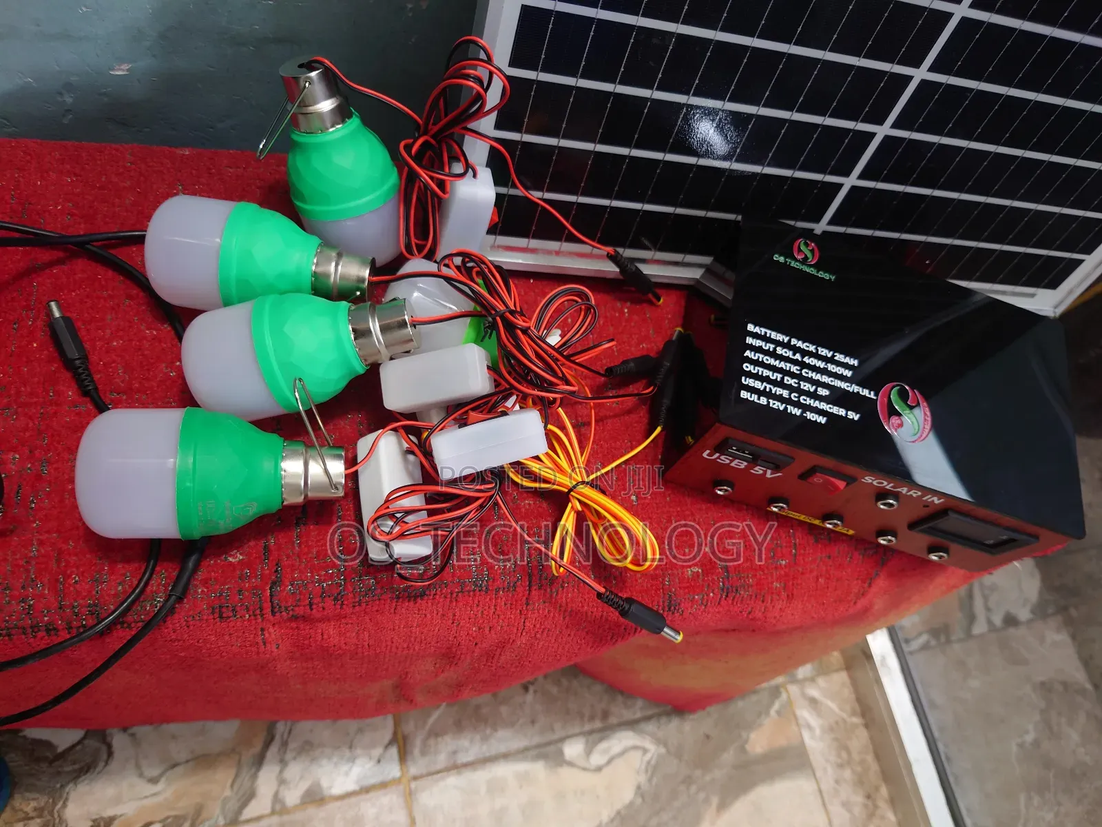 Full Panel 40w, Lithium Battery 25ah,Usb,Type C Na Taa Tano.