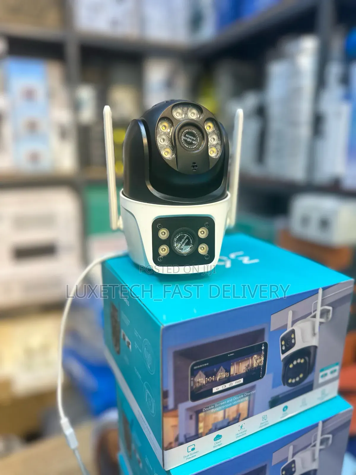 Dual-Lens Wi-Fi Smart Security Camera for Home or Office