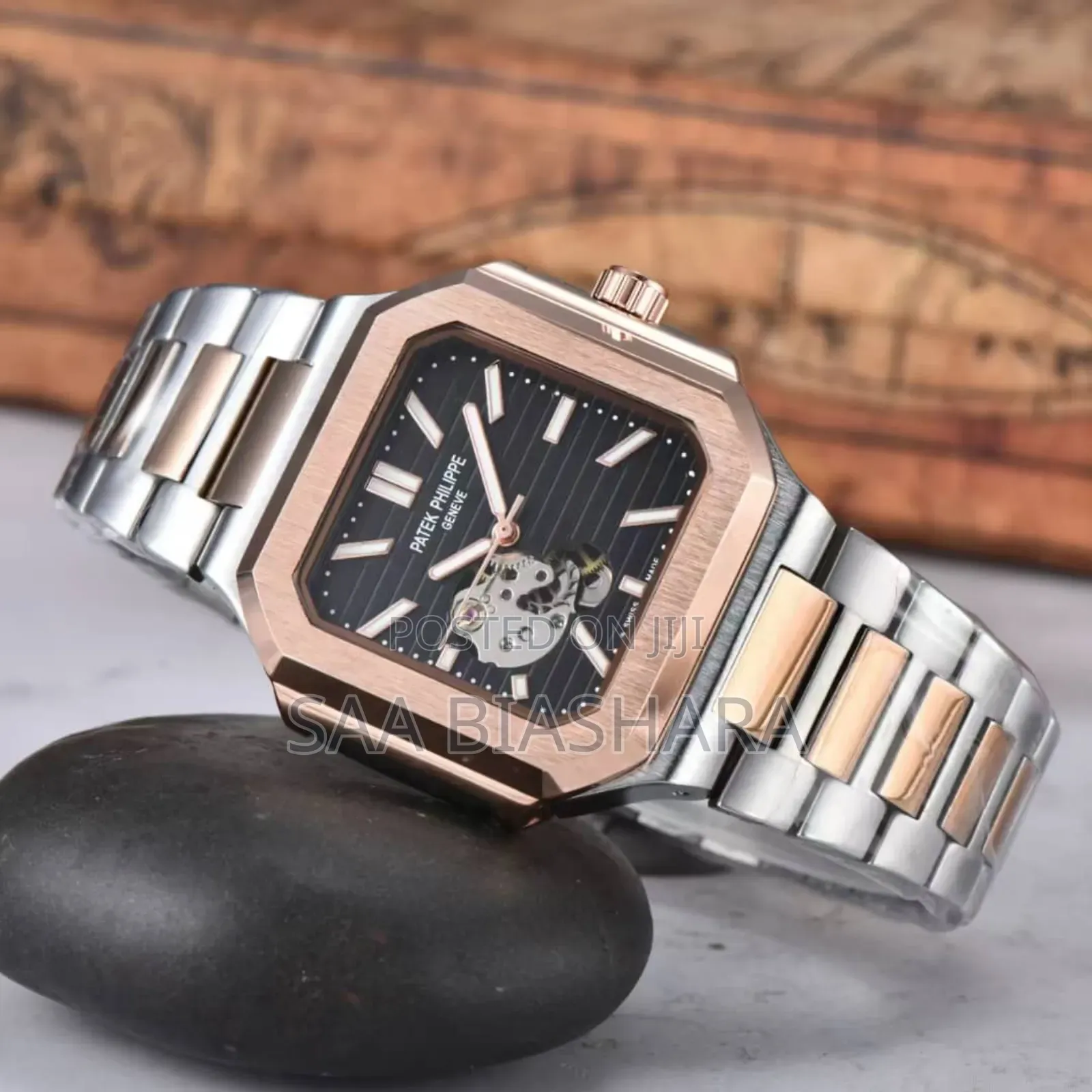 Pattek Phillipe Bw 985 Rose Gold Silver and Black Original