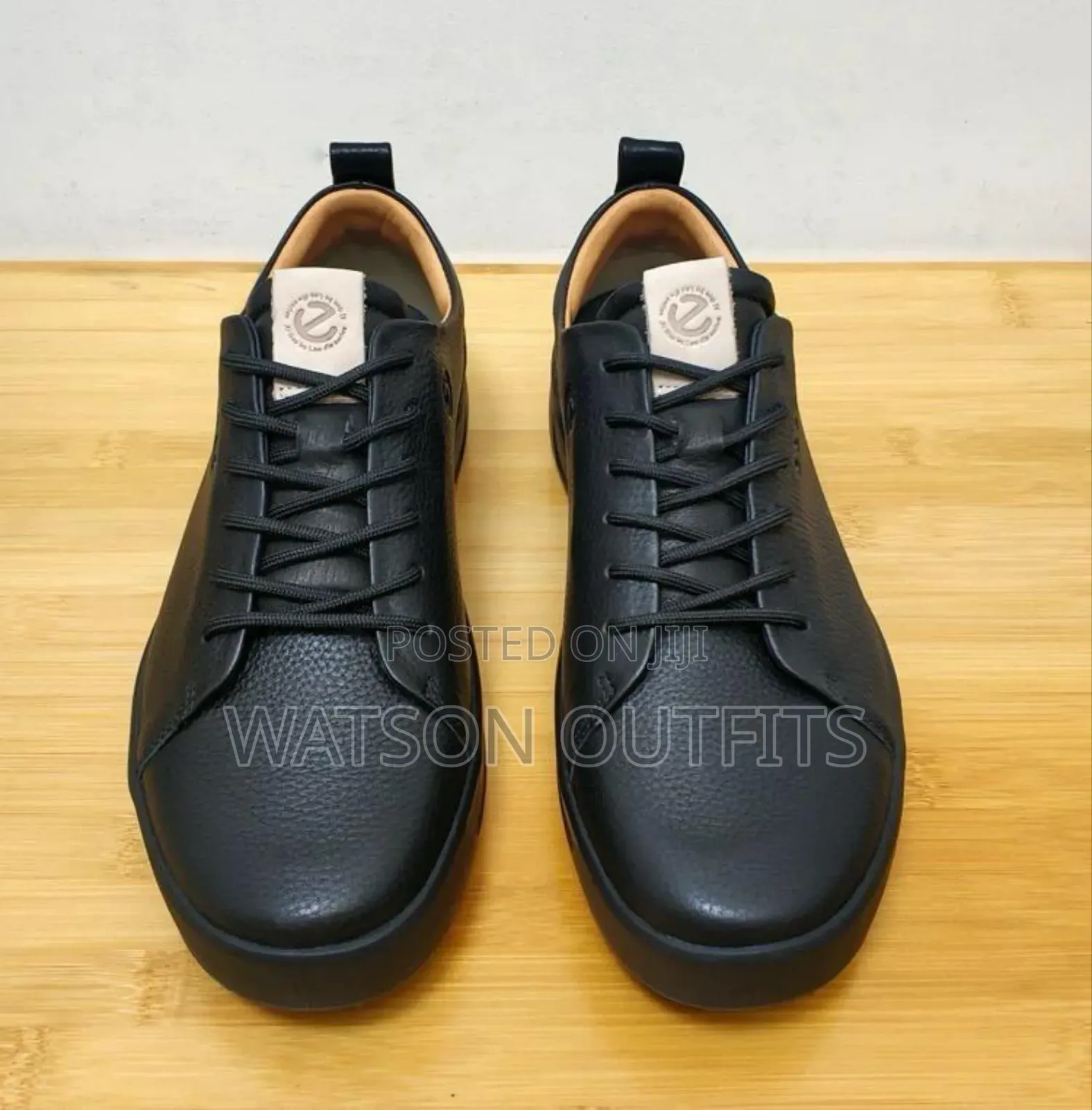 Viatu Black Vya Ecco Vya Ngozi Pure and Classic