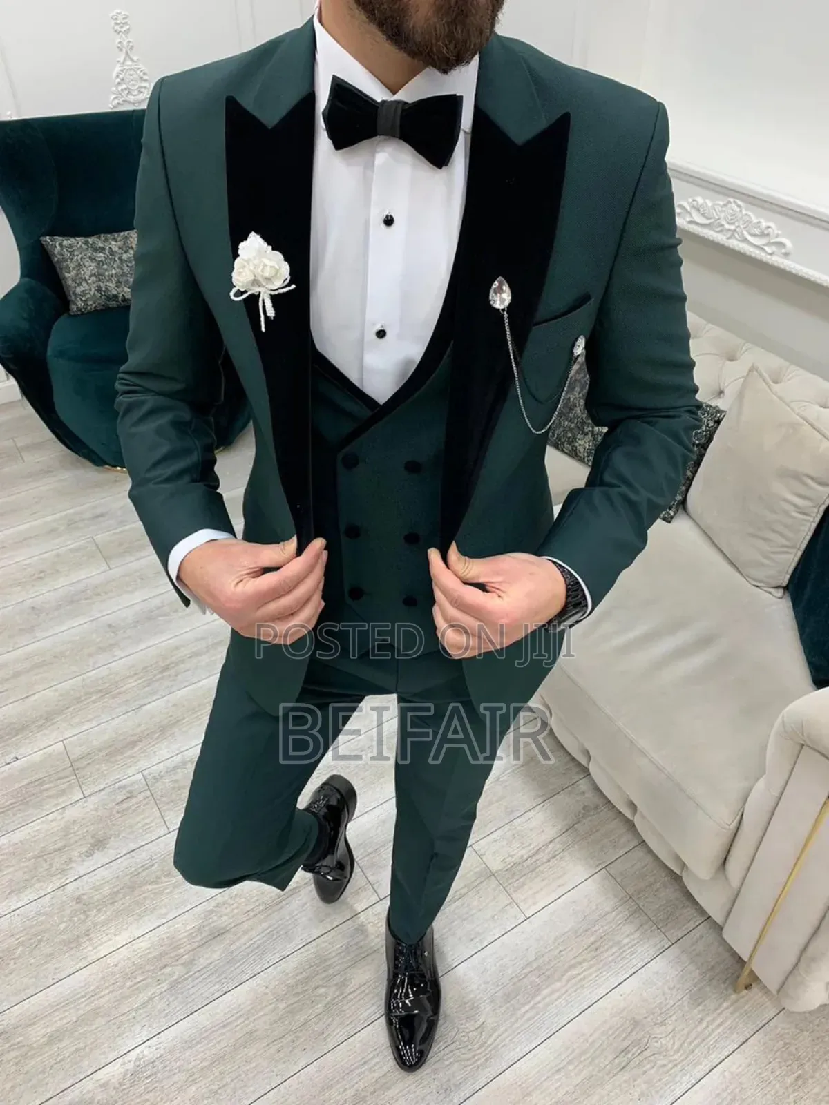 Green and Black Mix Suit