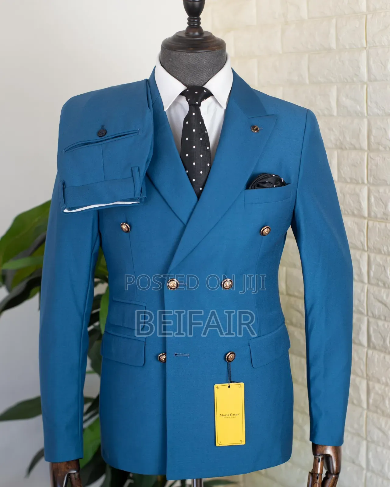 Double Breasted Blue Suit for Men