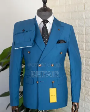 Double Breasted Blue Suit for Men