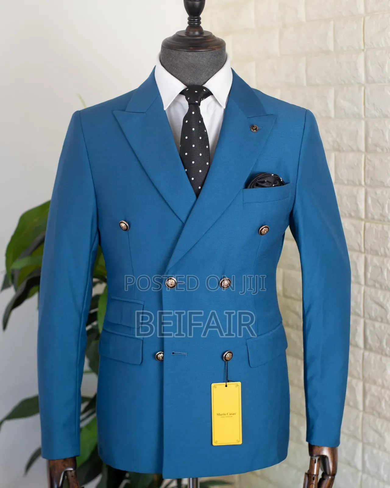Double Breasted Blue Suit for Men