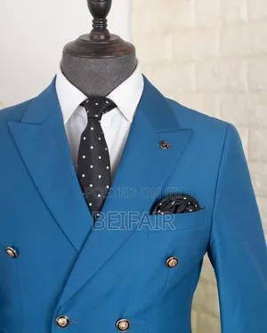 Double Breasted Blue Suit for Men