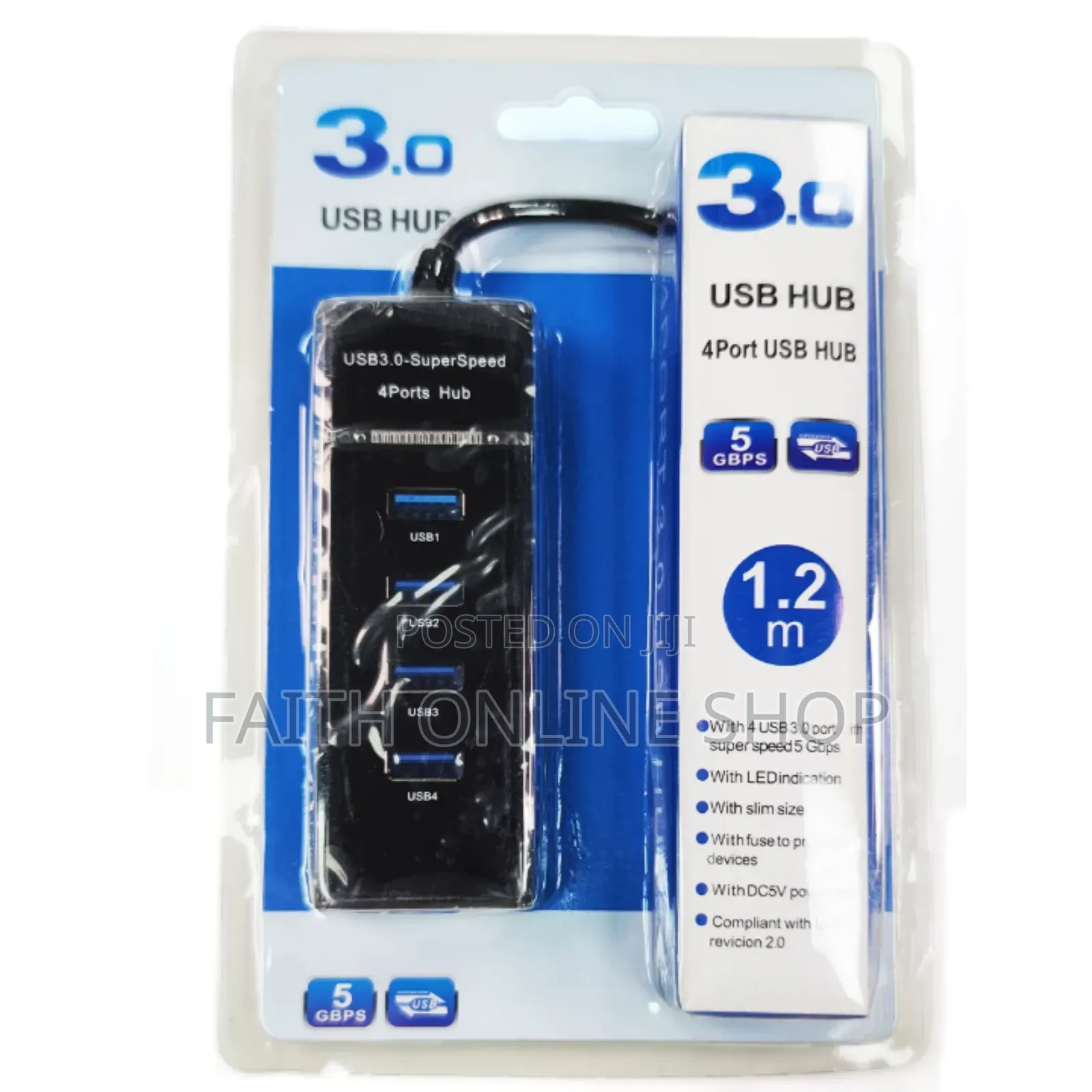 Usb Hub 4 Ports - High-Speed Usb Splitter Extension