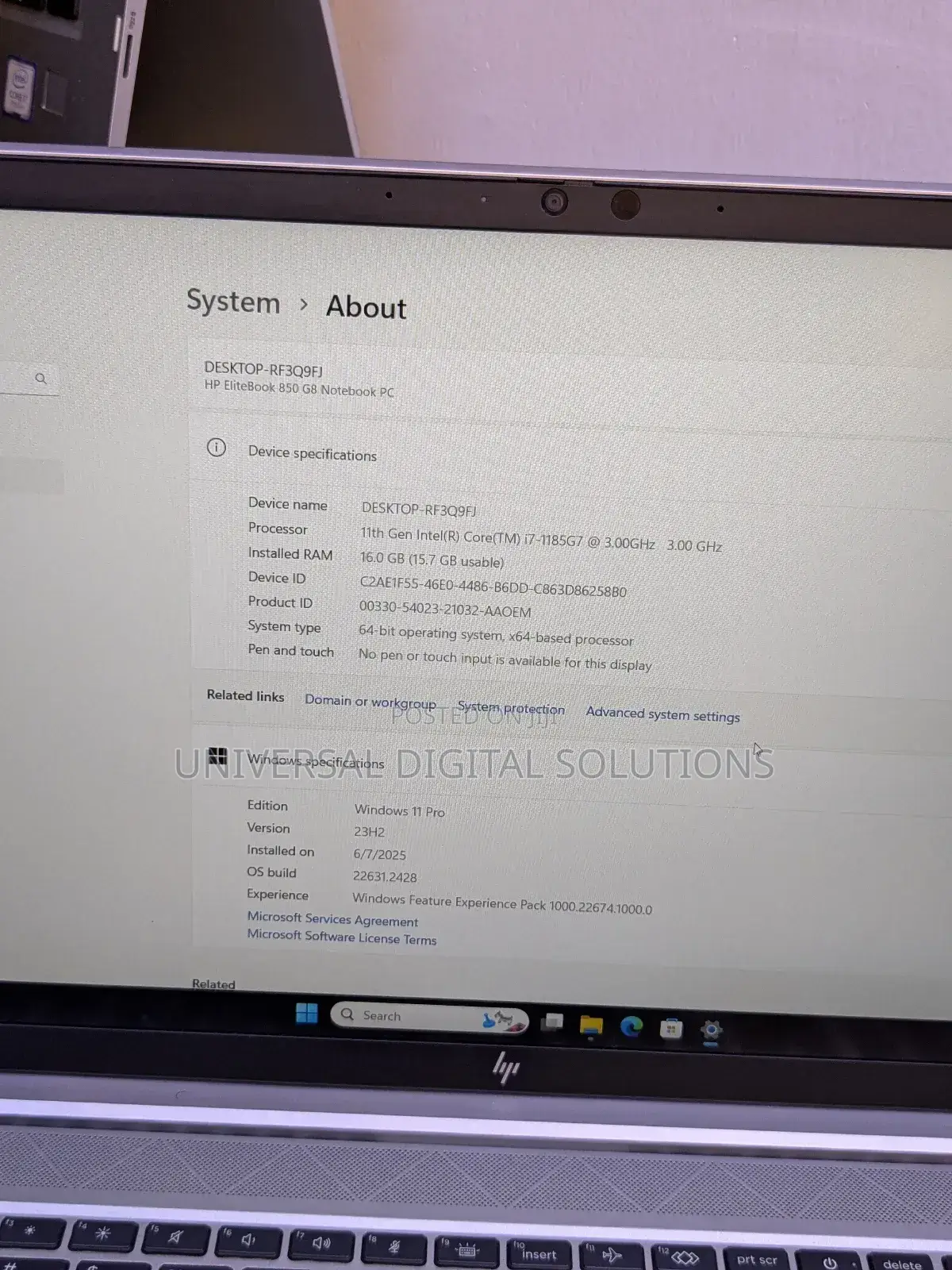 New Laptop HP EliteBook 850 G8 16GB Intel Core I7 SSD 256GB