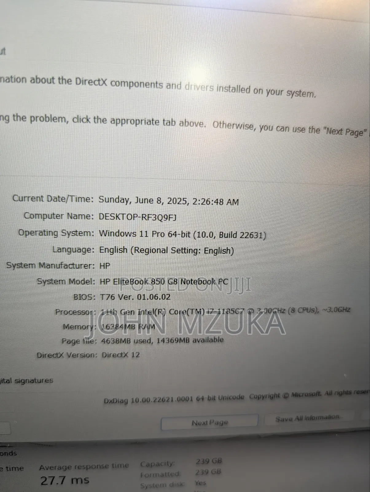 Laptop HP EliteBook 850 G8 16GB Intel Core I7 SSD 256GB