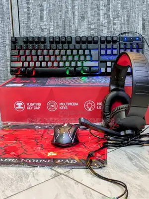 4 in 1 Gaming Keyboard, Mouse, Headset Mouse Pad