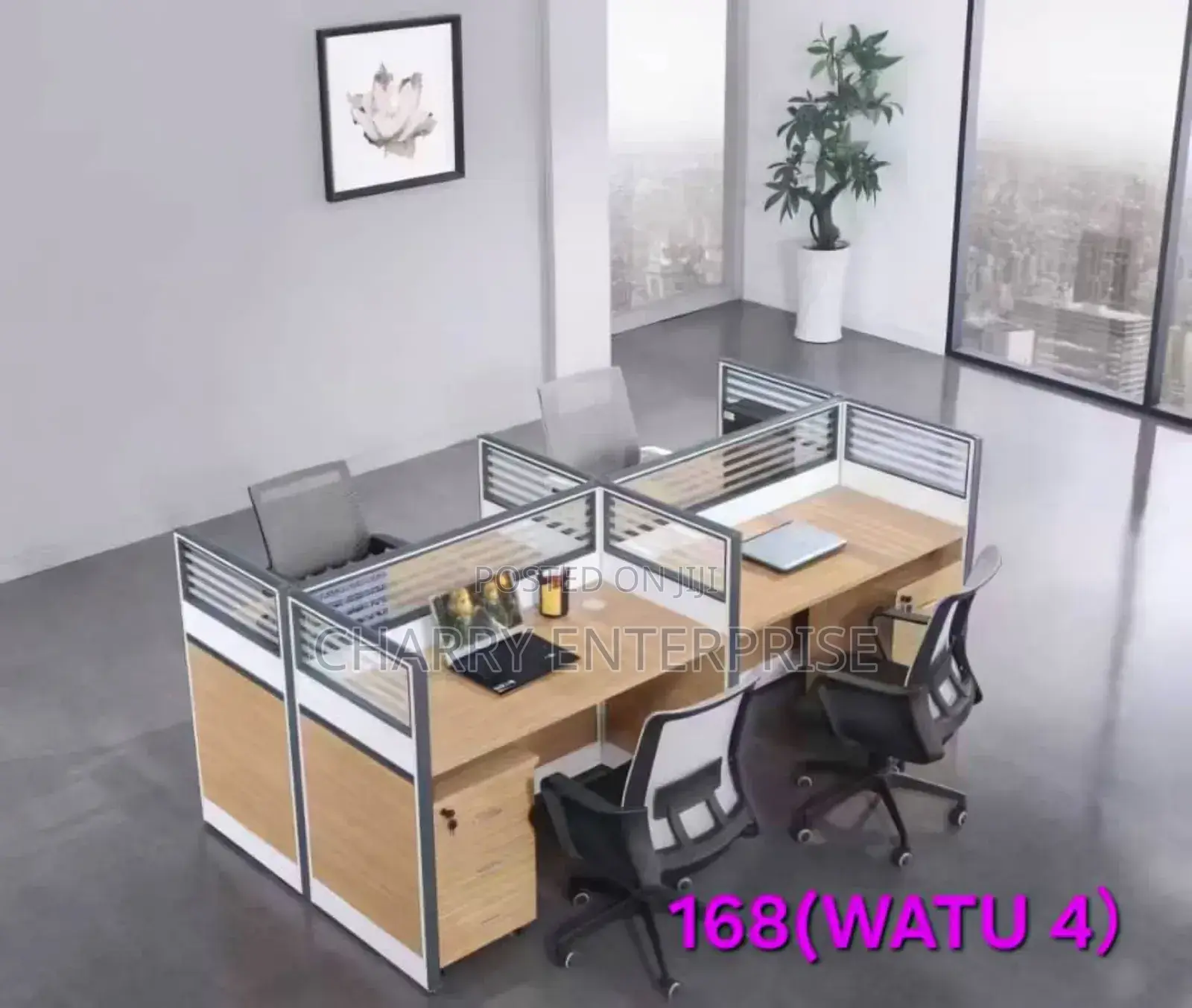 Four-Person Office Table/ Workstation for Privacy Bila Viti