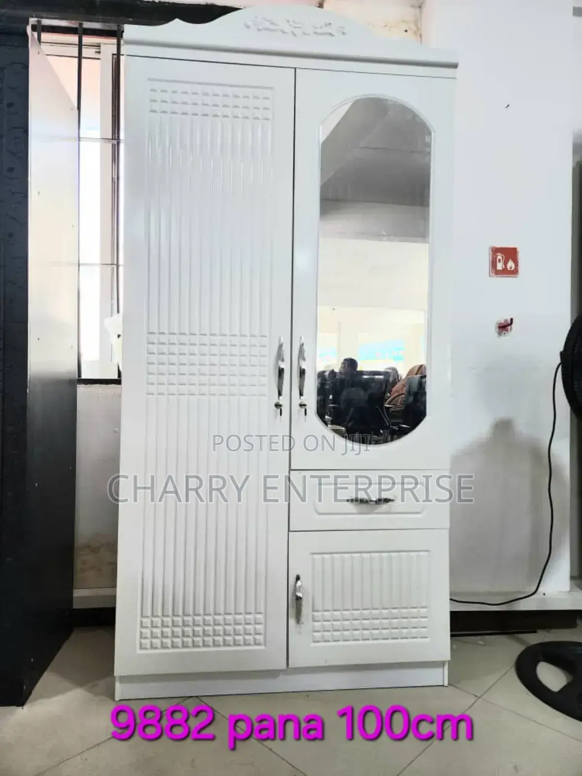 2doors Wardrobe Kabati La Nguo Lenye Kioo Milango Miwili