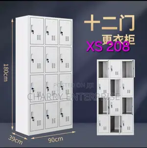 12-Door Metal Locker/ Cabinet for Office, Schools, Gym