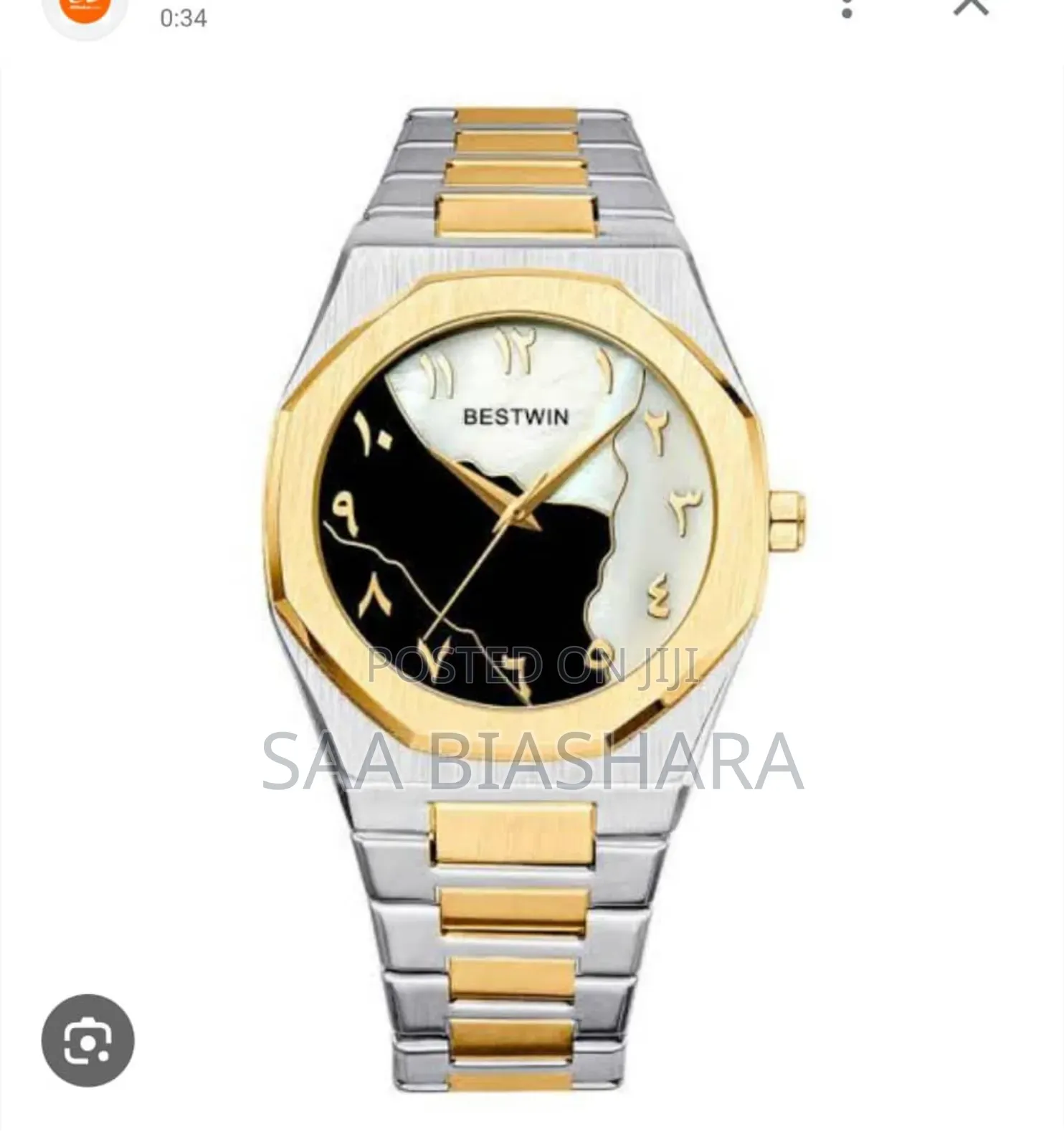 Bestwin Watch Arabic Number Silver and Gold