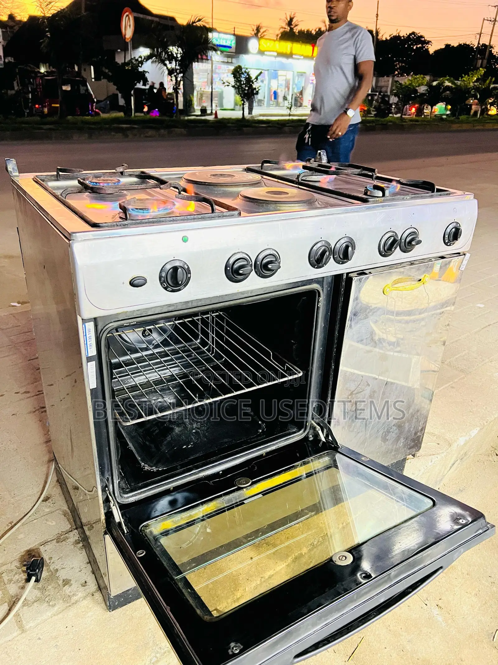 Cooker Plate Mbili Gas Mbili Umeme Oven Umeme Used Clean