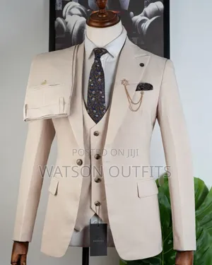 Men's Milk Like Colour Suits With Trendy Look